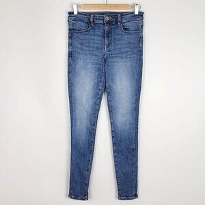 American Eagle Women's NE(X)T Level Stretch Blue Denim Fade Jegging Size 6 Long